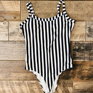 Aerie Navy and White Striped Swimsuit